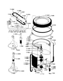 Tub/agitator/mounting stem