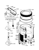 Tub agitator, mounting stem