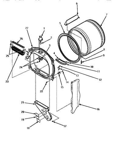 Fr blkhd, air duct, felt seal & cylinder