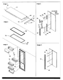 Refrigerator door, trim and handles