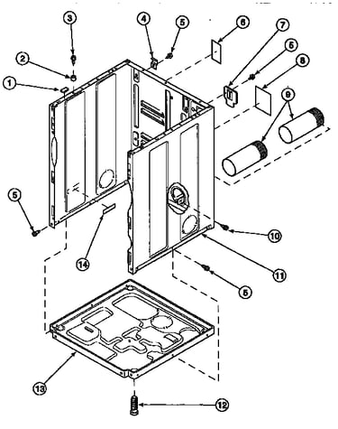 Cabinet, exhaust duct and base