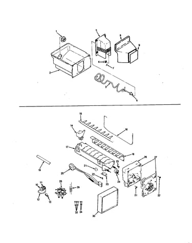Ice maker and bin
