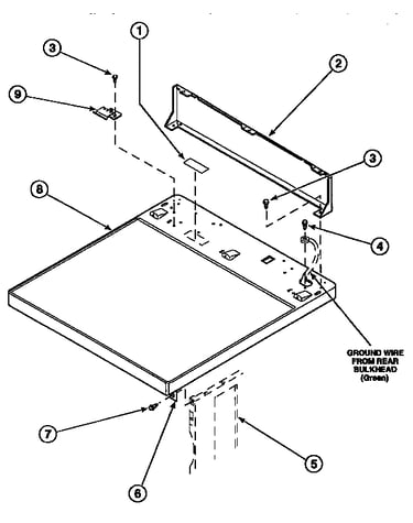 Cabinet top and control hood rear panel