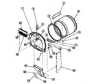 Amana LE8107W2-PLE8107W2 fr blkhd, air duct, felt seal & cylinder diagram