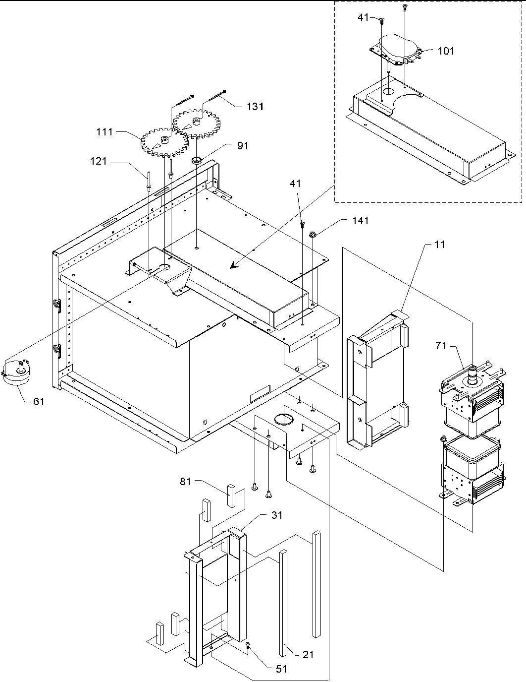 Magnetron/stirrer motor