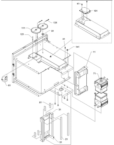 Magnetron/stirrer motor