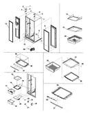 Hinges, & refrigerator shelving