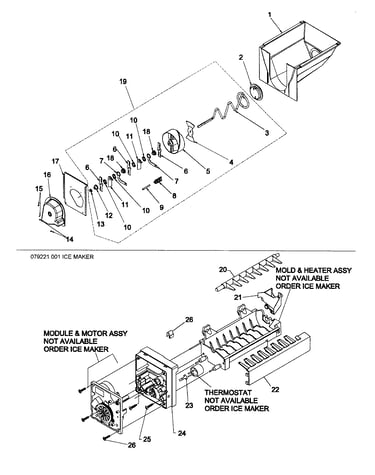 Ice bucket/auger assy