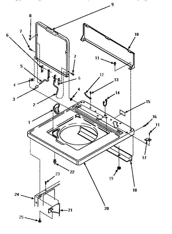 Cab top/loading dr & ctrl hood rear pan