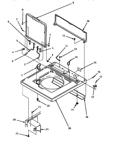 Cab top/loading dr & ctrl hood rear pan