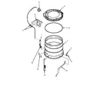Amana LWM423L-P1176404WL outer tub, cover & pressure hose diagram