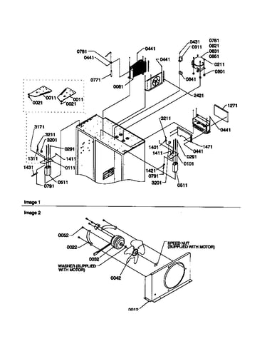 Top hinges, condenser & compressor