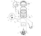 Amana LWD37AW-PLWD37AW outer tub, cover, pressure tube diagram