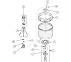 Amana LWC40AW-PLWC40AW agitator, drive bell  and wash tub diagram