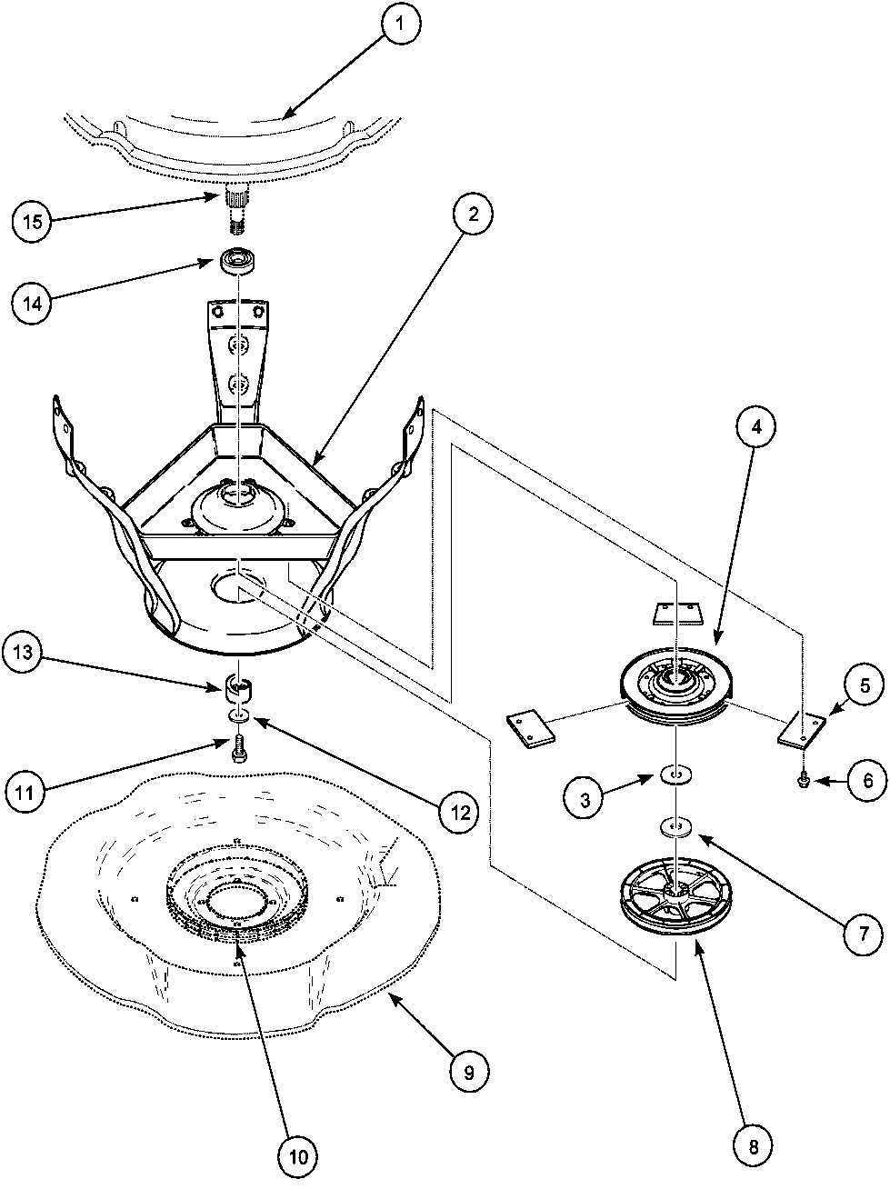 Weldment/bearing assy and brake/pulley