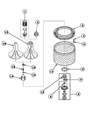 Agitator/drive bell/seal kit/tub & hub