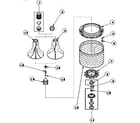 Amana LW9203W2-PLW9203W2 agitator/drive bell/seal kit/tub & hub diagram