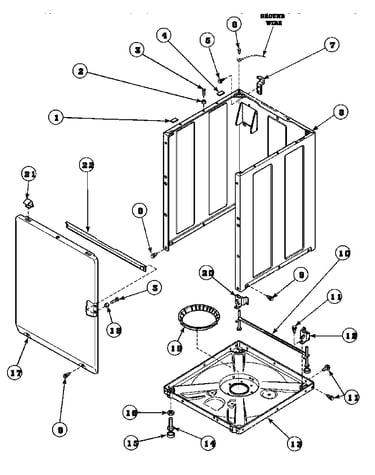 Front panel, base assy and cabinet assy