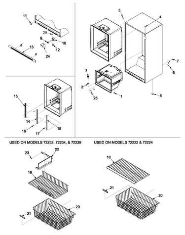 Interior cabinet & freezer shelving