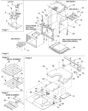 Inner cavity/blower/bake and broil assy
