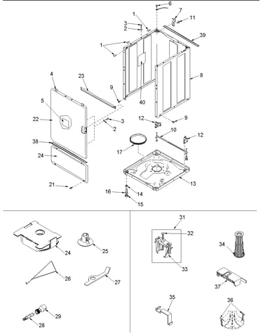 Front, base and cabinet & special tools