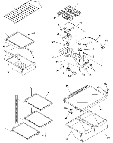 Refrig. shelving & light