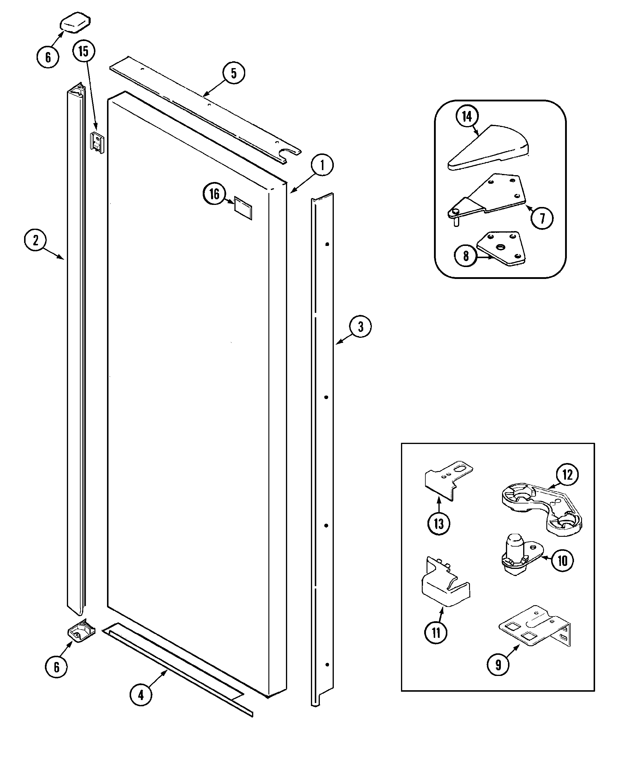 Fresh food outer door (gs2727eed1/3/5)