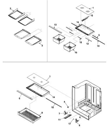 Refrigerator shelving