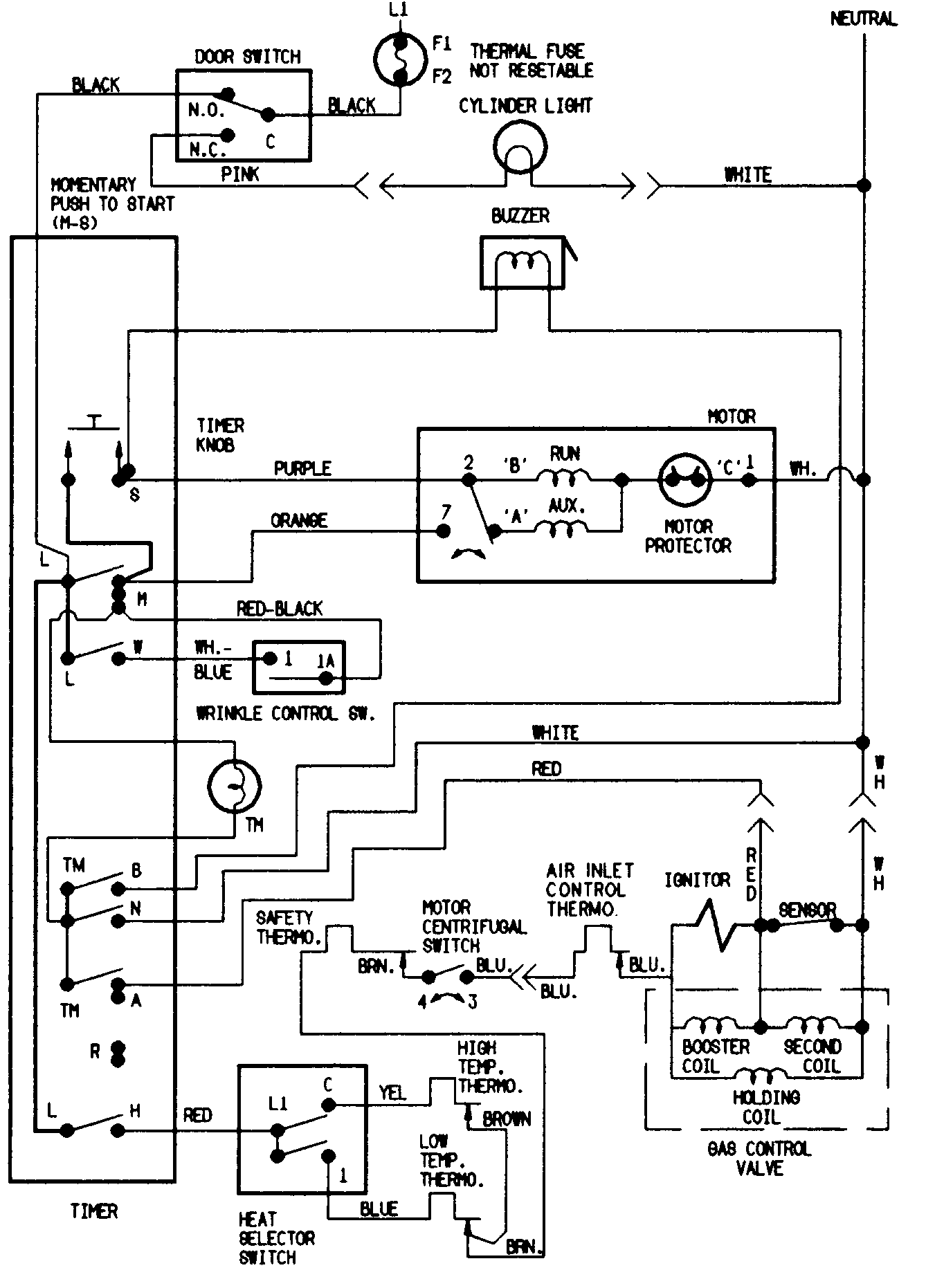 WIRING INFORMATION (CDG20T8A & W)