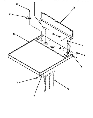 Cabinet top & control hood rear panel