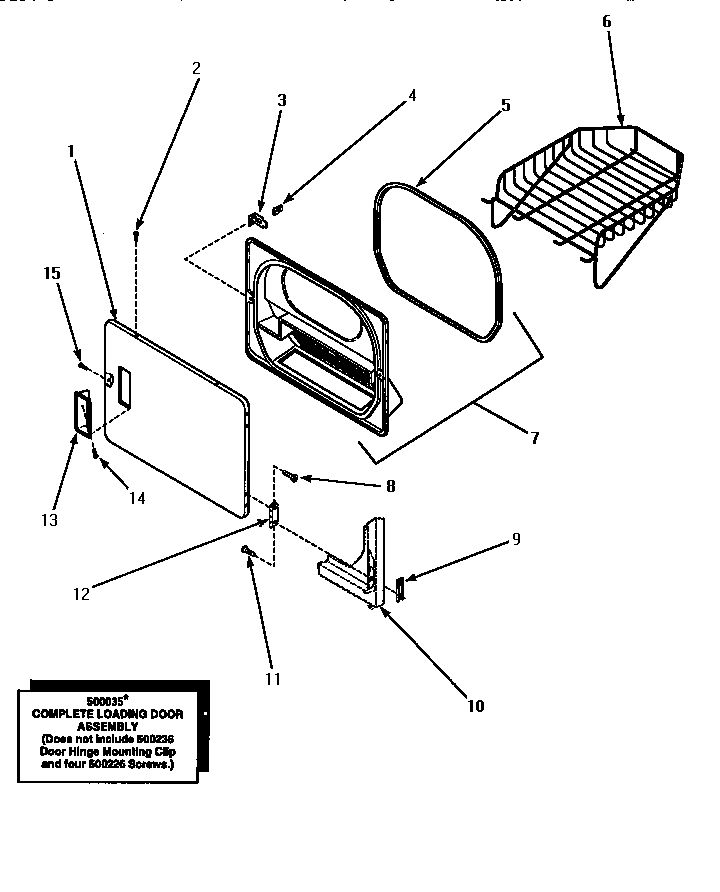 Loading door with drying rack