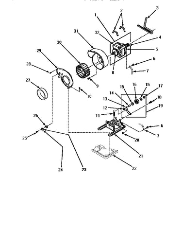 Motor, exhaust fan & belt