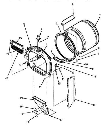Fr blkhd, air duct, felt seal & cylinder