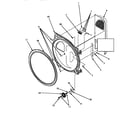 Amana LGM549L-P1176708WL bulkhead/felt seal/cyl roller & term blk diagram