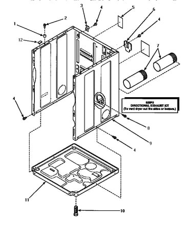 Cabinet, exhaust duct & base