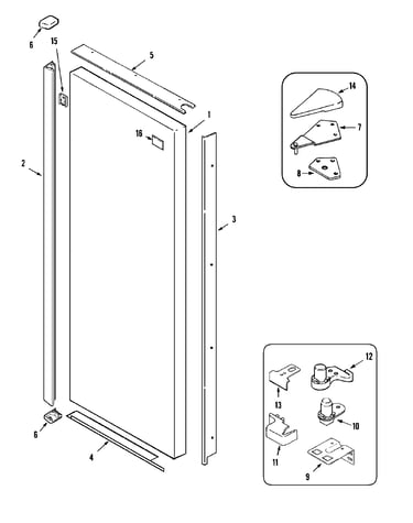 Fresh food outer door (gs2727geh3)