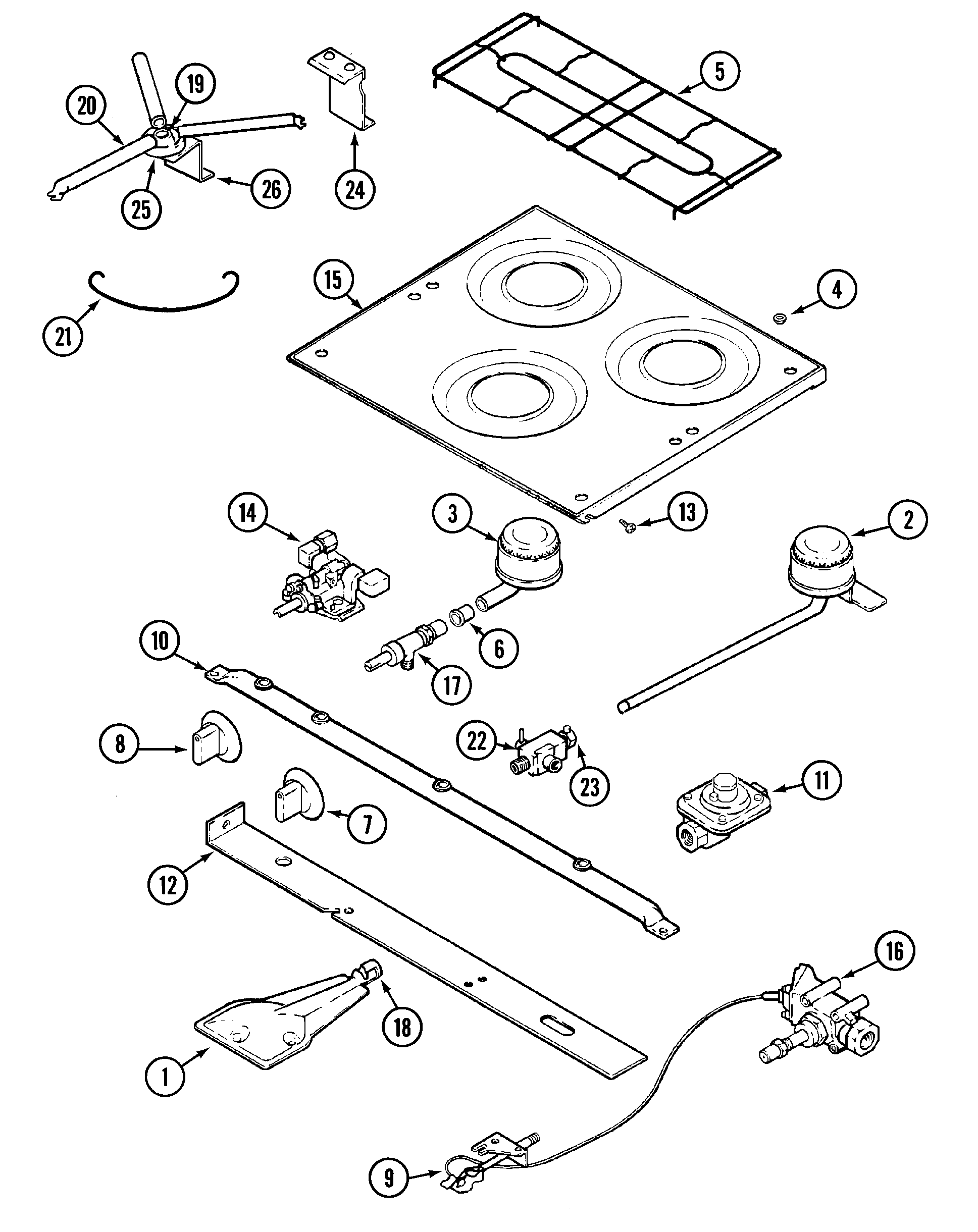 Top & gas controls