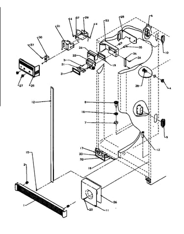 Ref/fz controls and cabinet parts