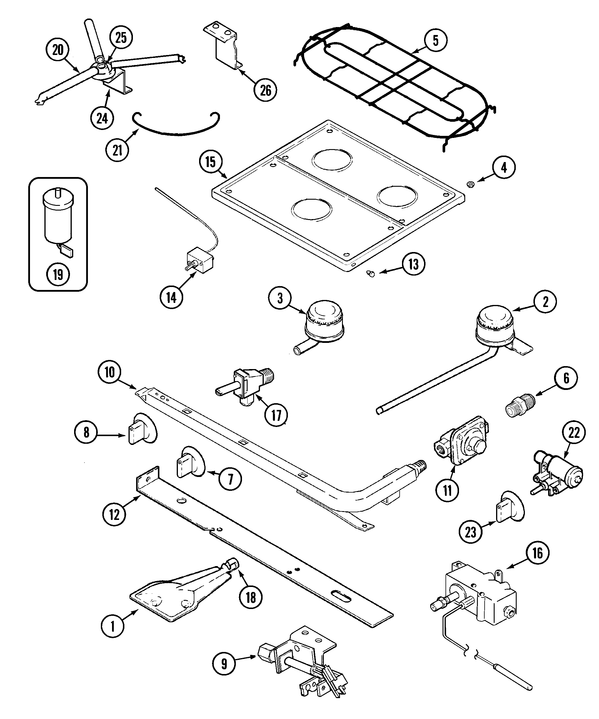 TOP & GAS CONTROLS (CLY2242BDT)