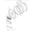 Amana LED57AW-PLED57AW front bulkhead, air duct & cylinder diagram