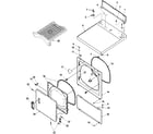 Amana LGA80AL-PLGA80AL door and front, access, and top panels diagram