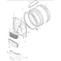 Amana LGD20AW-PLGD20AW front bulkhead, air duct & cylinder diagram