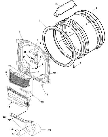 F bulkhead, air duct, seal and cylinder