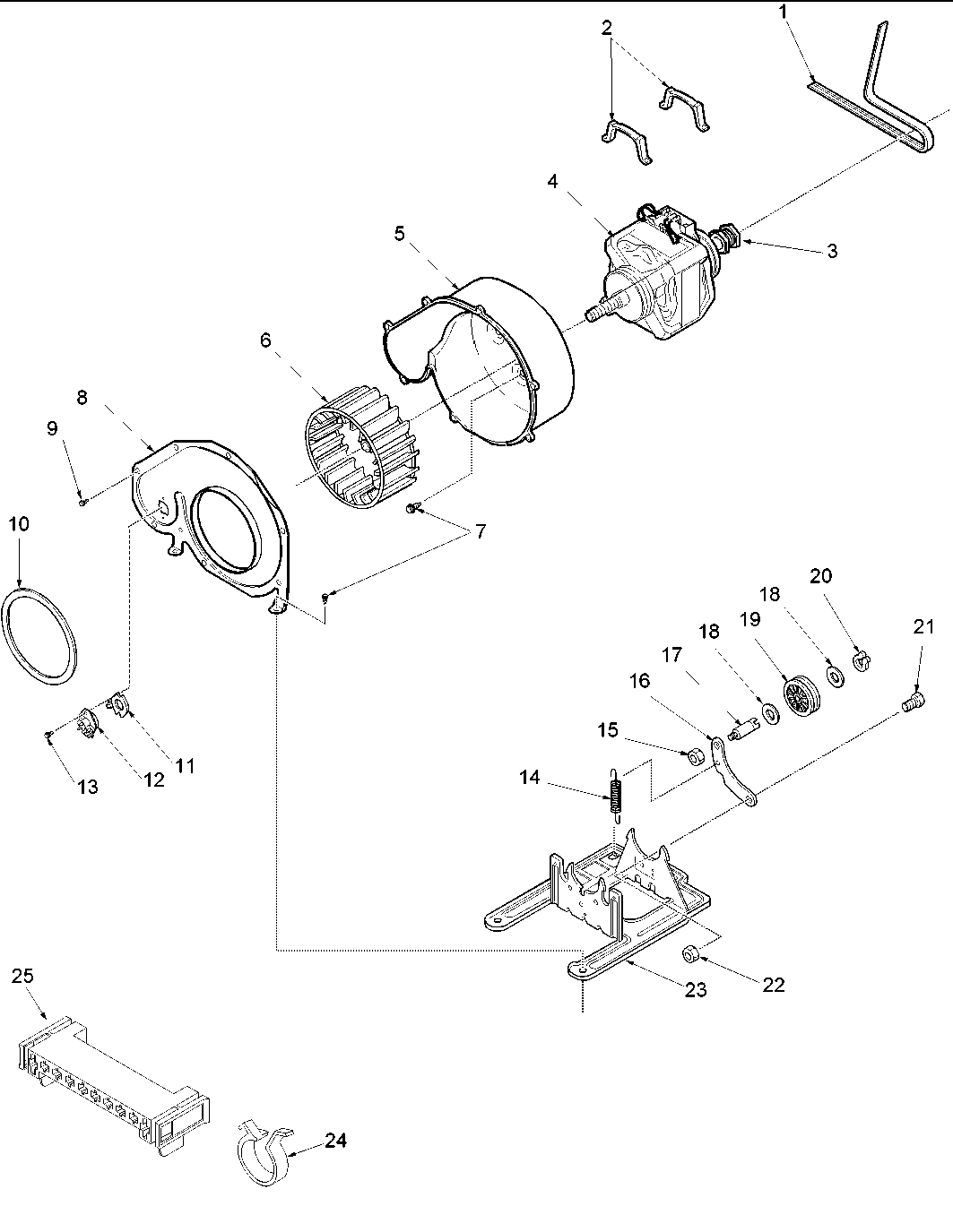 Motor and fan assembly