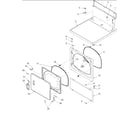 Amana ALE643RAW-PALE643RAW door and front, access, and top panel diagram