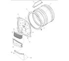 Amana ALE643RAW-PALE643RAW front bulkhead, air duct & cylinder diagram
