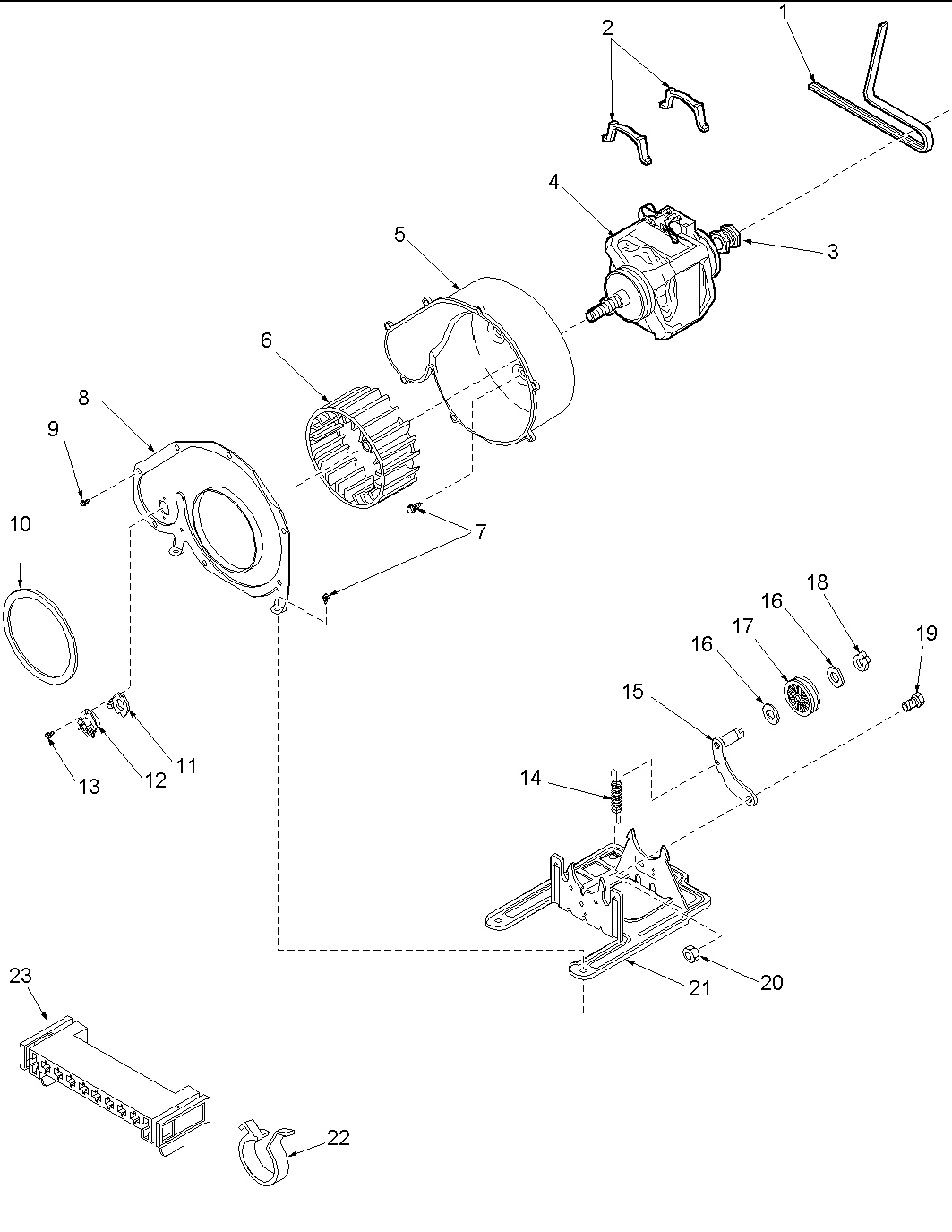 Motor and fan assembly