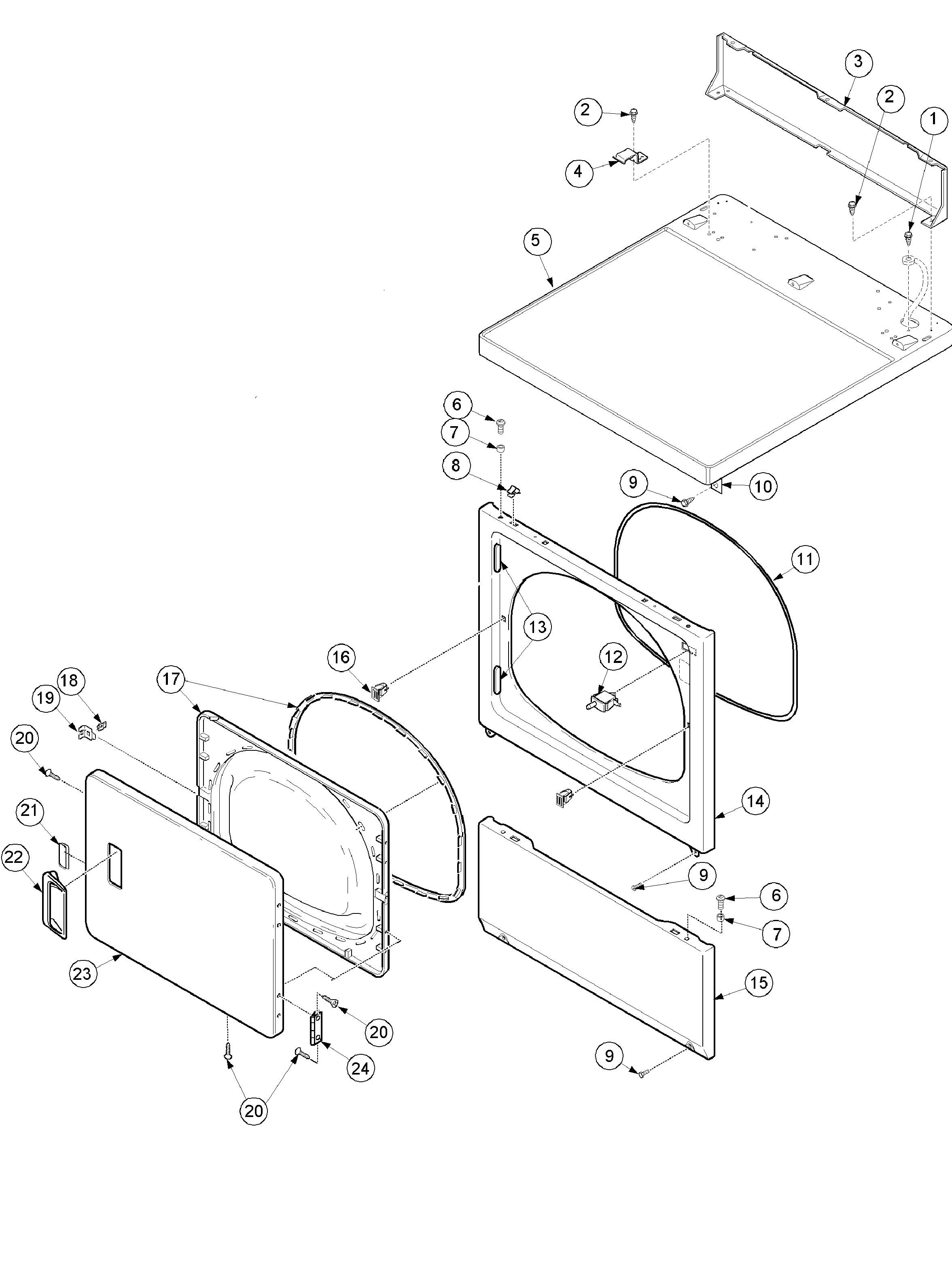 Door, access, and top panel
