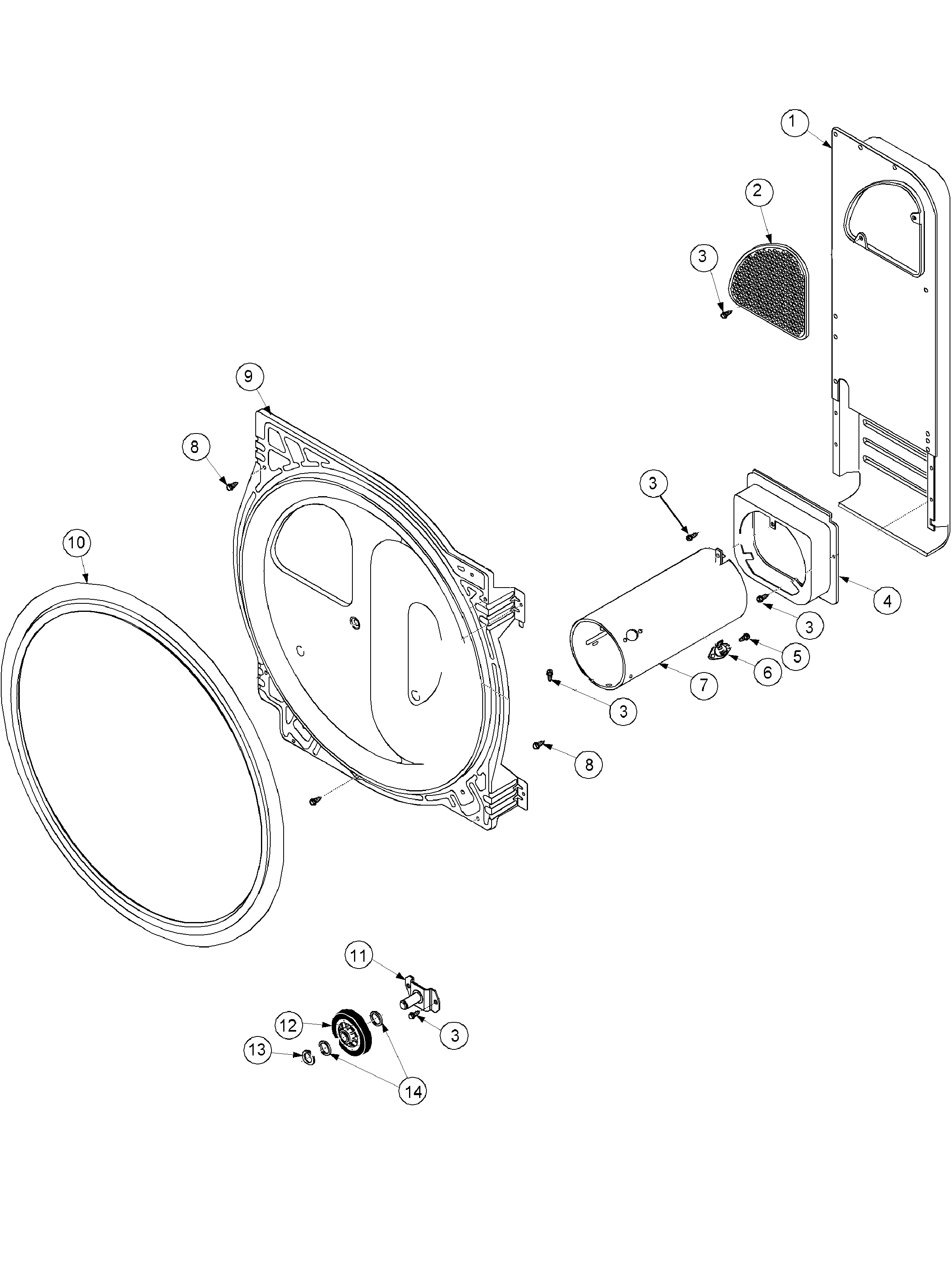 Rear bulkhead, air duct