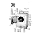 Maytag DG308 front view diagram